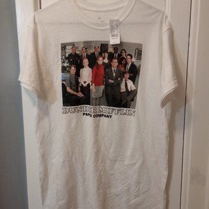 NWT The Office Dunder Mifflin Paper Company white T-shirt with graphic size M